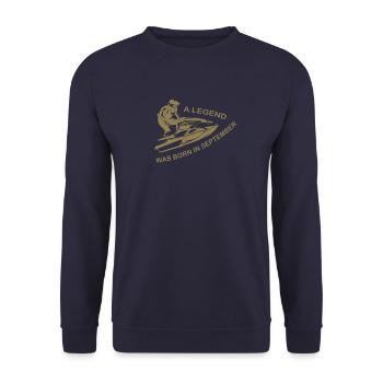 Jet SKi Fahrer Legende im September geboren - Unisex Pullover - Navy - Vorne - Alina (178cm) & Michal (187cm)