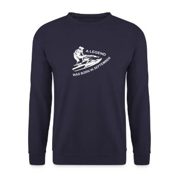 Jet SKi Fahrer Legende im September geboren - Unisex Pullover - Navy - Vorne - Alina (178cm) & Michal (187cm)