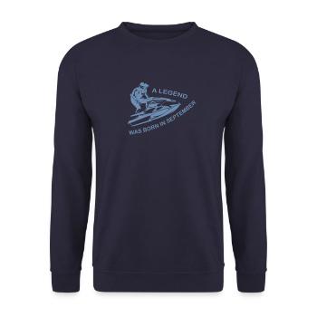 Jet SKi Fahrer Legende im September geboren - Unisex Pullover - Navy - Vorne - Alina (178cm) & Michal (187cm)