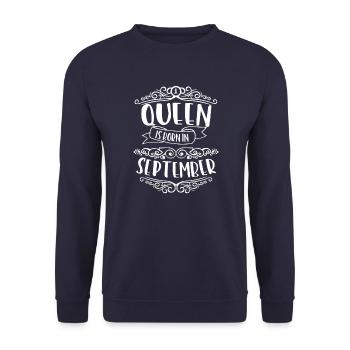 Une reine est née en septembre - Sweat-shirt Unisexe - marine - Devant - Alina (178cm) & Michal (187cm)