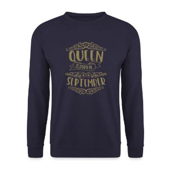 Une reine est née en septembre - Sweat-shirt Unisexe - marine - Devant - Alina (178cm) & Michal (187cm)
