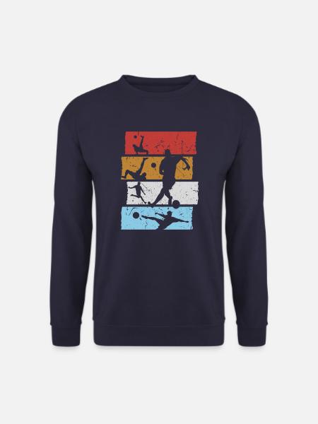 Fußball T-Shirt Retro Vintage Fußballspieler - Unisex Pullover - Navy