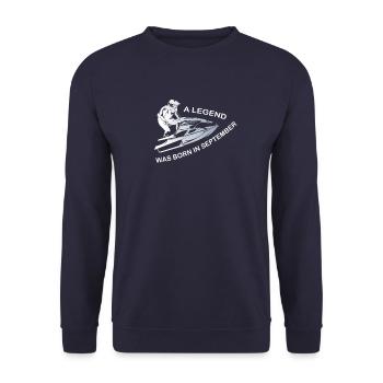 Jet SKi Fahrer Legende im September geboren - Unisex Pullover - Navy - Vorne - Alina (178cm) & Michal (187cm)