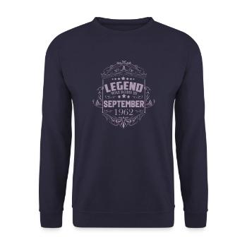 Geschenkideen zum Geburtstag September 1962 - Unisex Pullover - Navy - Vorne - Alina (178cm) & Michal (187cm)