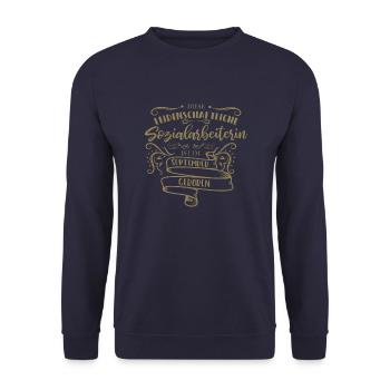 leidenschaftliche Sozialarbeiterin im September - Unisex Pullover - Navy - Vorne - Alina (178cm) & Michal (187cm)
