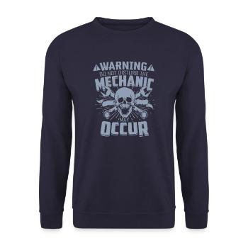 Störe nicht den Mechaniker Ernfthafte Verletzungen - Unisex Pullover - Navy - Vorne - Alina (178cm) & Michal (187cm)
