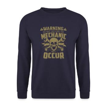Störe nicht den Mechaniker Ernfthafte Verletzungen - Unisex Pullover - Navy - Vorne - Alina (178cm) & Michal (187cm)