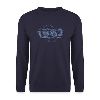 Unique depuis 1962 Anniversaire 60e anniversaire - Sweat-shirt Unisexe - marine - Devant - Alina (178cm) & Michal (187cm)