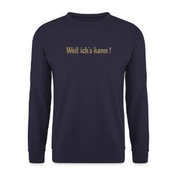Weil ich's kann ! - Unisex Pullover - Navy - Vorne - Alina (178cm) & Michal (187cm)