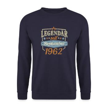 Legendär seit September 1962 Sprüche - Unisex Pullover - Navy - Vorne - Alina (178cm) & Michal (187cm)