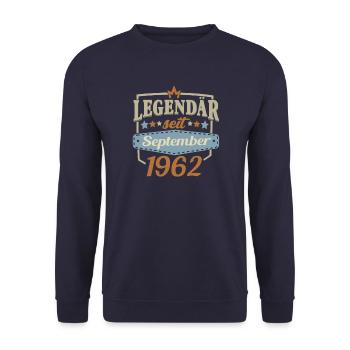 Legendär seit September 1962 Sprüche - Unisex Pullover - Navy - Vorne - Alina (178cm) & Michal (187cm)