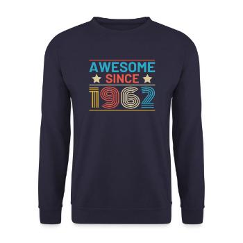 Awesome since 1962 60th birthday retro - Unisex Sweatshirt - navy - Front - Alina (178cm) & Michal (187cm)