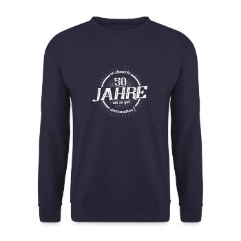 Es dauerte 50 Jahre um so gut auszusehen - Unisex Pullover - Navy - Vorne - Alina (178cm) & Michal (187cm)