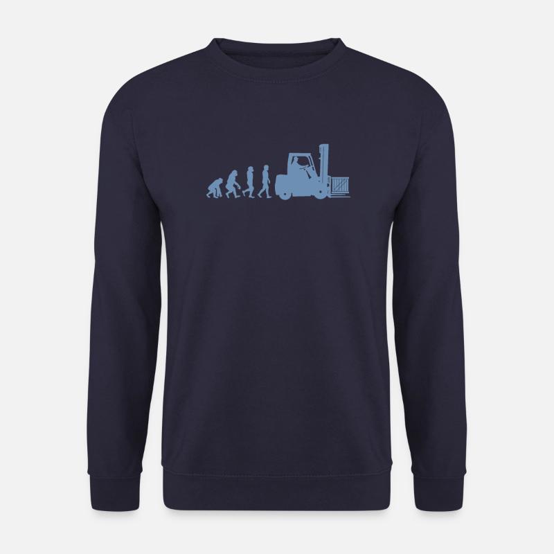 Evolution eines Staplerfahrer - Unisex Pullover - Navy