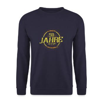 Es dauerte 50 Jahre um so gut auszusehen - Unisex Pullover - Navy - Vorne - Alina (178cm) & Michal (187cm)