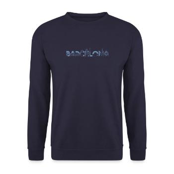 Barcelona Skyline Tshirt - Sweat-shirt Unisexe - marine - Devant - Alina (178cm) & Michal (187cm)