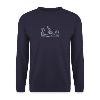 Hobel Design Schreiner Tischler - Unisex Pullover - Navy - Vorne - Alina (178cm) & Michal (187cm)