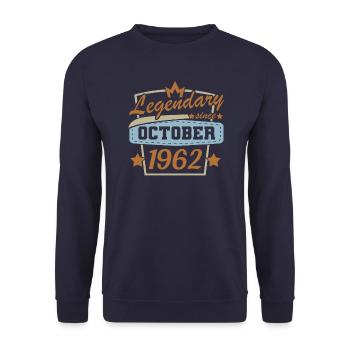 Légendaire depuis octobre 1962 Rétro Anniversaire - Sweat-shirt Unisexe - marine - Devant - Alina (178cm) & Michal (187cm)