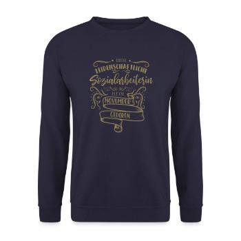 Sozialarbeiterin im November geboren - Unisex Pullover - Navy - Vorne - Alina (178cm) & Michal (187cm)