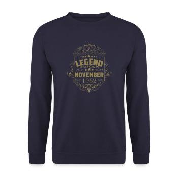 60e anniversaire Proverbes Novembre 1962 60 ans homme - Sweat-shirt Unisexe - marine - Devant - Alina (178cm) & Michal (187cm)