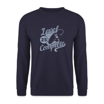 Level 25 Geburtstag Gamer - Unisex Pullover - Navy - Vorne - Alina (178cm) & Michal (187cm)