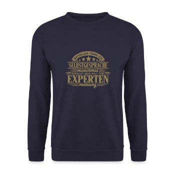 Natürlich führe ich Selbstgespräche - - Unisex Pullover - Navy - Vorne - Alina (178cm) & Michal (187cm)