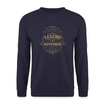 Une légende est née en novembre 1972 - Sweat-shirt Unisexe - marine - Devant - Alina (178cm) & Michal (187cm)