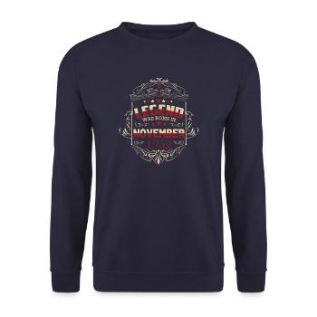 Une légende est née en novembre 1952 - Sweat-shirt Unisexe - marine - Devant - Alina (178cm) & Michal (187cm)