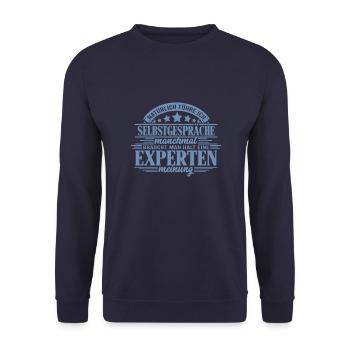 Natürlich führe ich Selbstgespräche - - Unisex Pullover - Navy - Vorne - Alina (178cm) & Michal (187cm)