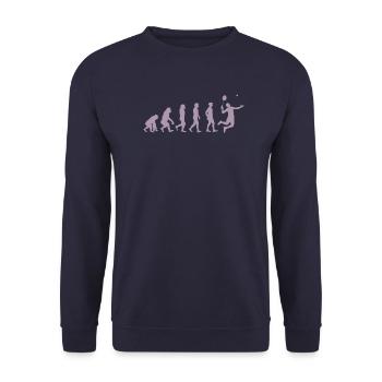 Badminton Evolution Geschenk - Unisex Pullover - Navy - Vorne - Alina (178cm) & Michal (187cm)