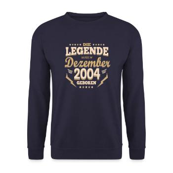 Dezember 2004 Geburtstag Sprüche - Unisex Pullover - Navy - Vorne - Alina (178cm) & Michal (187cm)
