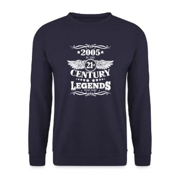 Jahrgang 2005 Geburtstag Sprüche 21. Jahrhundert - Unisex Pullover - Navy - Vorne - Alina (178cm) & Michal (187cm)