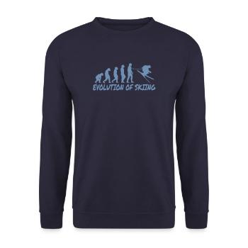 Evolution of the skier skier - Unisex Sweatshirt - navy - Front - Alina (178cm) & Michal (187cm)