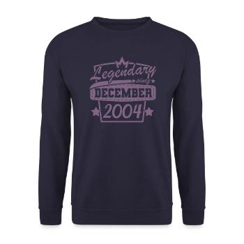 Legendär seit Dezember 2004 Retro Sprüche - Unisex Pullover - Navy - Vorne - Alina (178cm) & Michal (187cm)