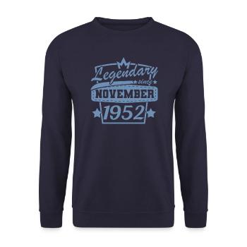 Legendär seit November 1952 Retro Sprüche - Unisex Pullover - Navy - Vorne - Alina (178cm) & Michal (187cm)