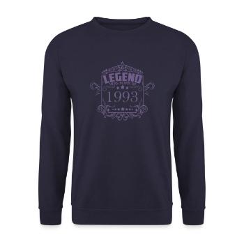 A legend was born in 1993 - Unisex Sweatshirt - navy - Front - Alina (178cm) & Michal (187cm)