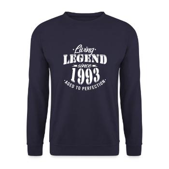 Lebende Legende seit 1993 Geburtstag Modern - Unisex Pullover - Navy - Vorne - Alina (178cm) & Michal (187cm)