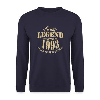 Lebende Legende seit 1993 Geburtstag Modern - Unisex Pullover - Navy - Vorne - Alina (178cm) & Michal (187cm)