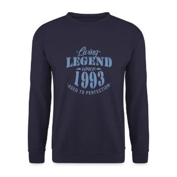 Lebende Legende seit 1993 Geburtstag Modern - Unisex Pullover - Navy - Vorne - Alina (178cm) & Michal (187cm)