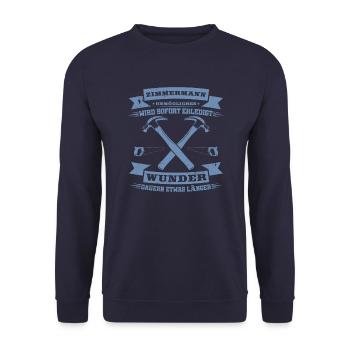 Zimmermann Unmögliches wird sofort erledigt - Unisex Pullover - Navy - Vorne - Alina (178cm) & Michal (187cm)