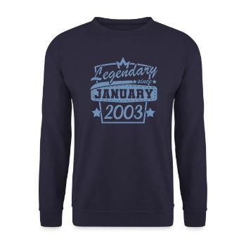Birthday 20 years old January 2003 - Unisex Sweatshirt - navy - Front - Alina (178cm) & Michal (187cm)