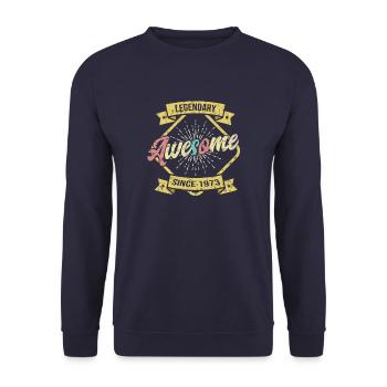 Légendaire depuis 1973 Anniversaire - Sweat-shirt Unisexe - marine - Devant - Alina (178cm) & Michal (187cm)
