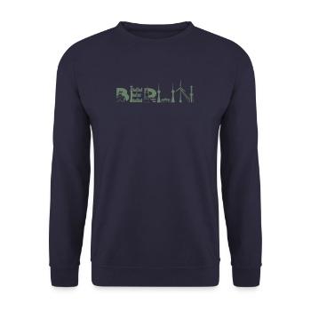 Berlin Skyline Berlin Sights - Unisex Sweatshirt - navy - Front - Alina (178cm) & Michal (187cm)