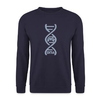 Gaming ist meine DNA Zocker Controller - Unisex Pullover - Navy - Vorne - Alina (178cm) & Michal (187cm)