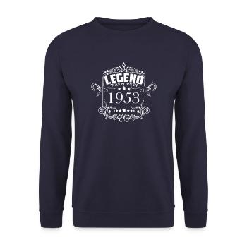Une légende est née en 1953 - Sweat-shirt Unisexe - marine - Devant - Alina (178cm) & Michal (187cm)
