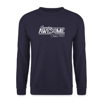 Awesome Since 1983 Birthday Sayings Retro - Unisex Sweatshirt - navy - Front - Alina (178cm) & Michal (187cm)