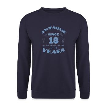 Awesome for 18 years gifts for 18. - Unisex Sweatshirt - navy - Front - Alina (178cm) & Michal (187cm)