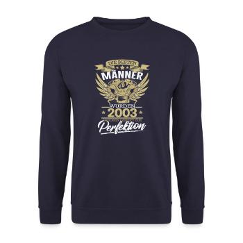 Mechaniker wurden 2003 geboren - Unisex Pullover - Navy - Vorne - Alina (178cm) & Michal (187cm)