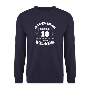 Awesome for 18 years gifts for 18. - Unisex Sweatshirt - navy - Front - Alina (178cm) & Michal (187cm)