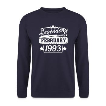 Legendär seit Februar 1993 Retro - Unisex Pullover - Navy - Vorne - Alina (178cm) & Michal (187cm)